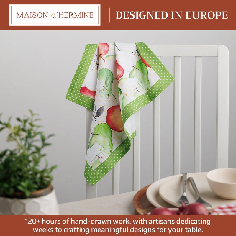 Maison d' Hermine Cloth Napkins Set of 4 100% Cotton for Thanksgiving Christmas Decorations Everyday Reusable Square Fall Napkins Cloth Washable Dinner Party (Fairy Christmas, 20"x20") - Image 2